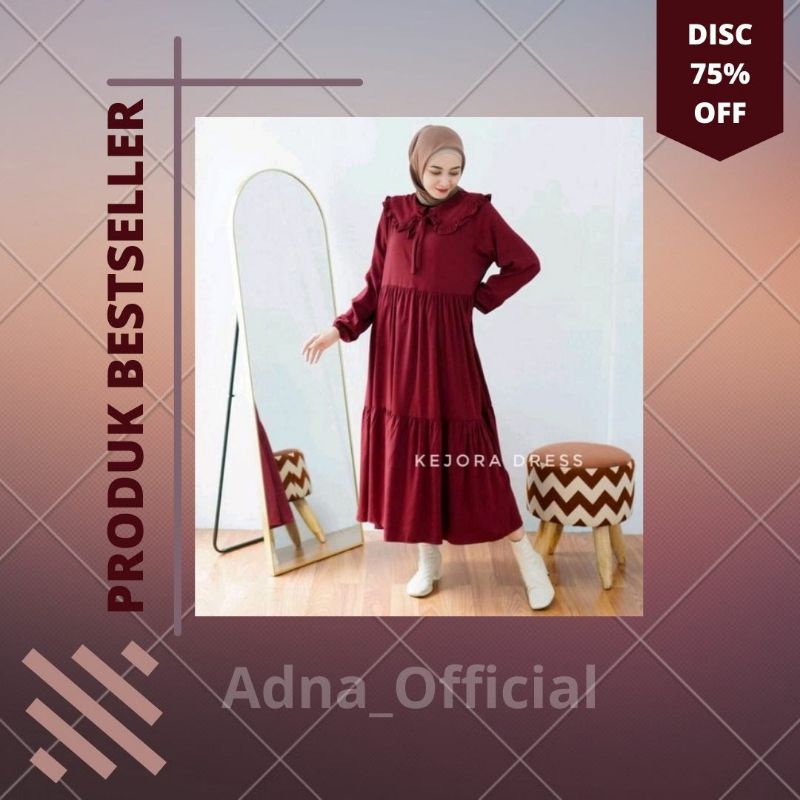 Tunik Midi Dewasa Polos Rayon Premium Tunik Lebaran Terbaru Kejora