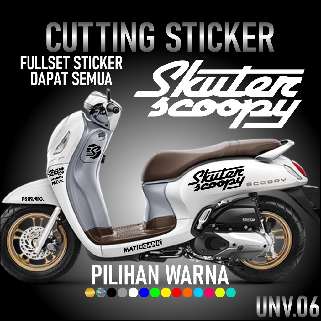 Cutting Sticker Skuter Scoopy Satu Set  Aksesoris Stiker Striping Motor Honda Scoopy 2010 2022 New P