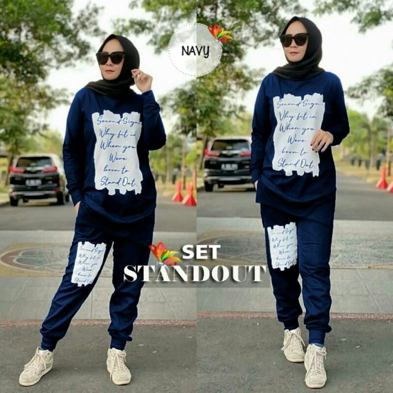 SET STANDOUT FASHION PAKAIAN WANITA SETELAN BABYTERRY JCHM