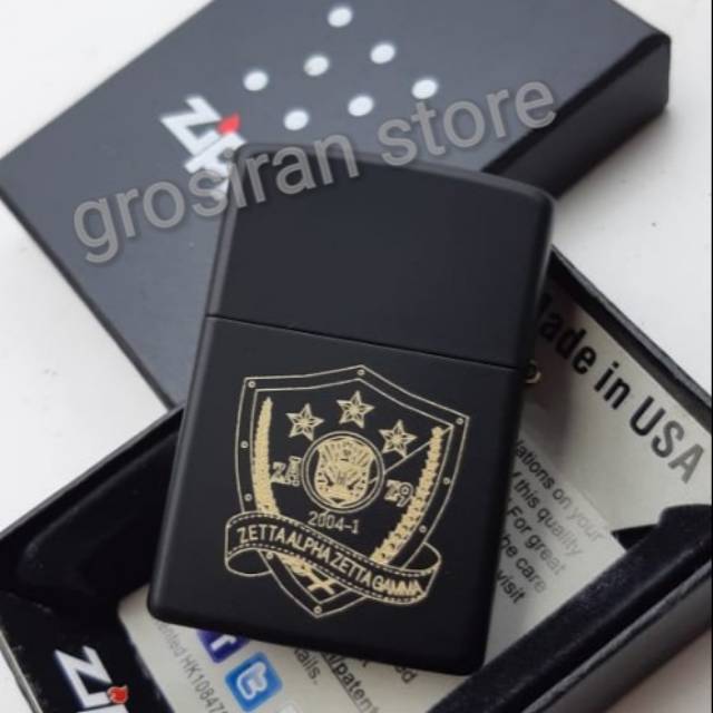 Zippo alpha zetta gamma custom logo tulisan nama gambar ukir grafir