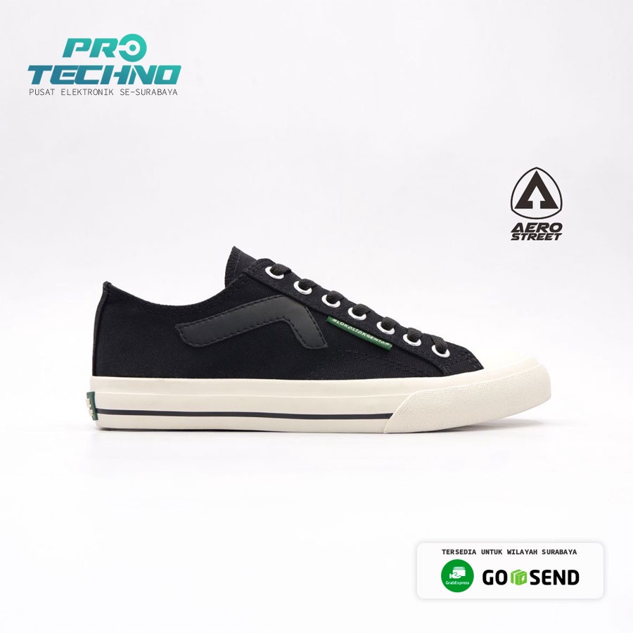 Aerostreet Sepatu Sneakers Kanvas Casual Pria/Wanita Murah - Aerostreet 40 - 42 JHOSSE Low Black (Hi