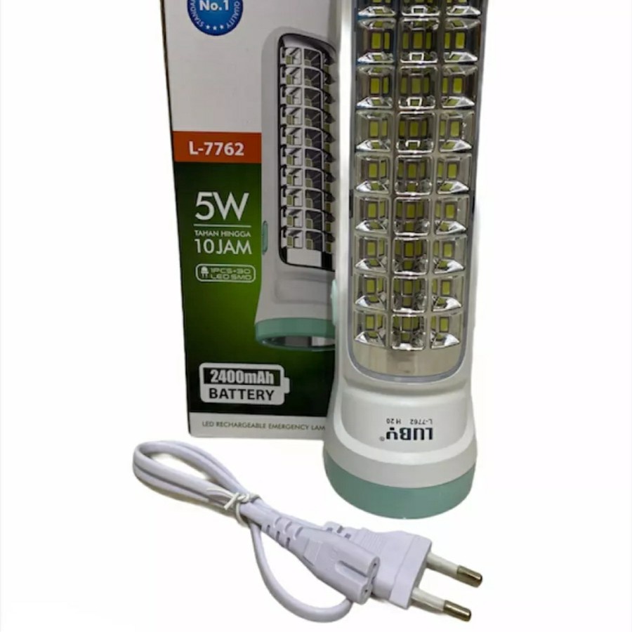 Senter Emergency Led Luby L-7762 Super Terang Tahan Hingga 10 Jam Baterai 2400Mah