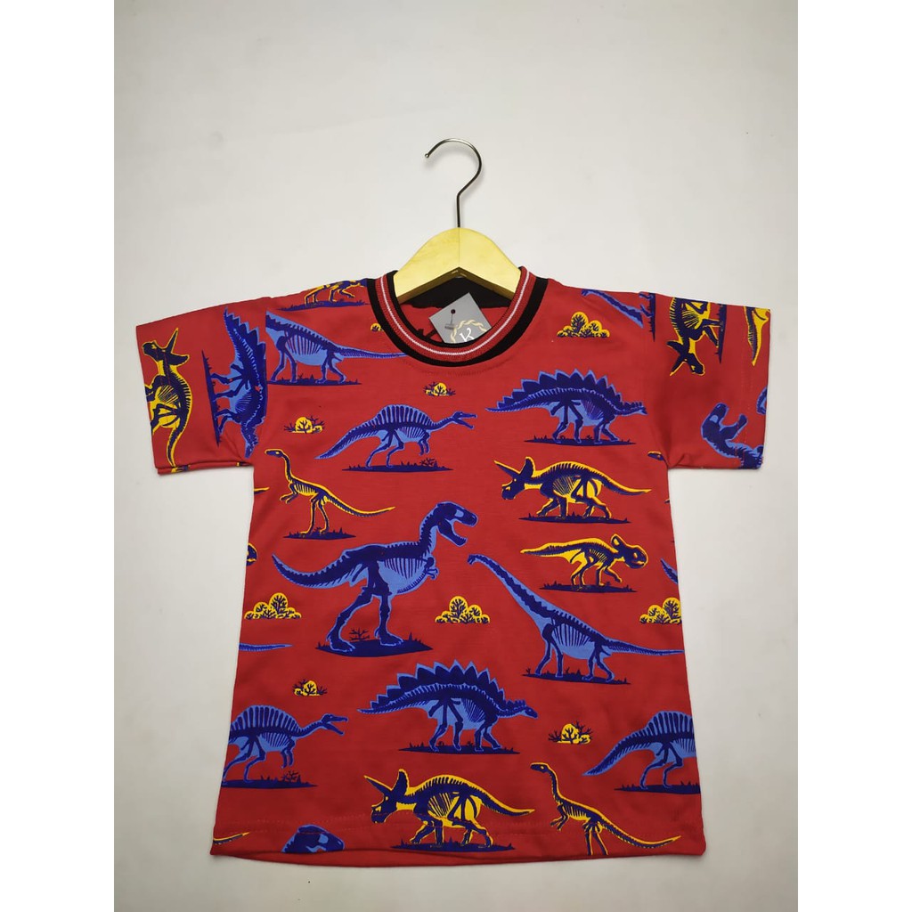 BAJU KAOS  ANAK PREMIUM GAMBAR  DINOSAURS EDITION ANEKA 