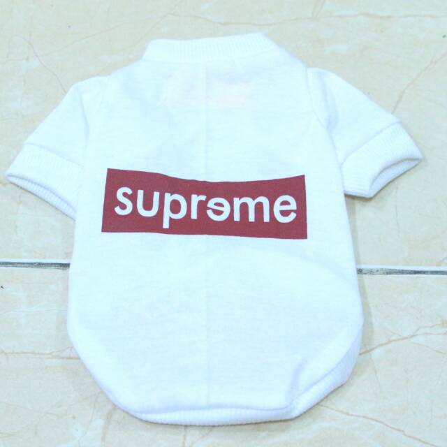 Kaos Supreme untuk kucing dan anjing lengan panjang size S M L XL