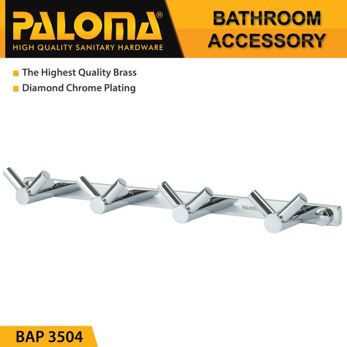 PALOMA BAP 3504 Kapstok Gantungan Baju Handuk Rak Hanger Mandi 8 Kait