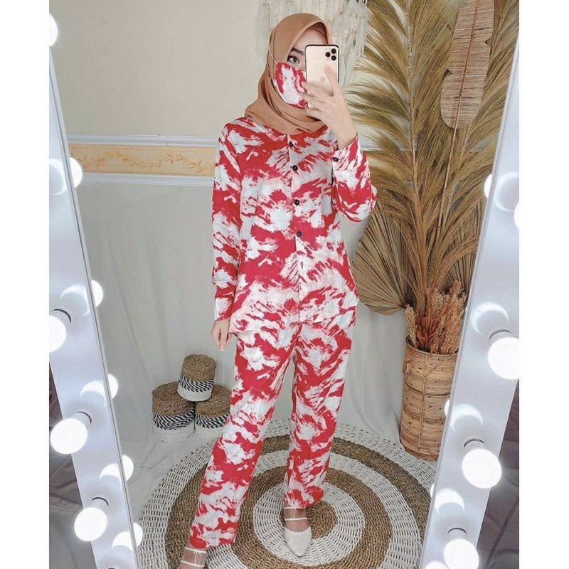 BASIC TIEDYE SET DAILYSET ONESET TIE DYE SETELAN ONE SET WANITA OUTFIT SELEBGRAM HITS