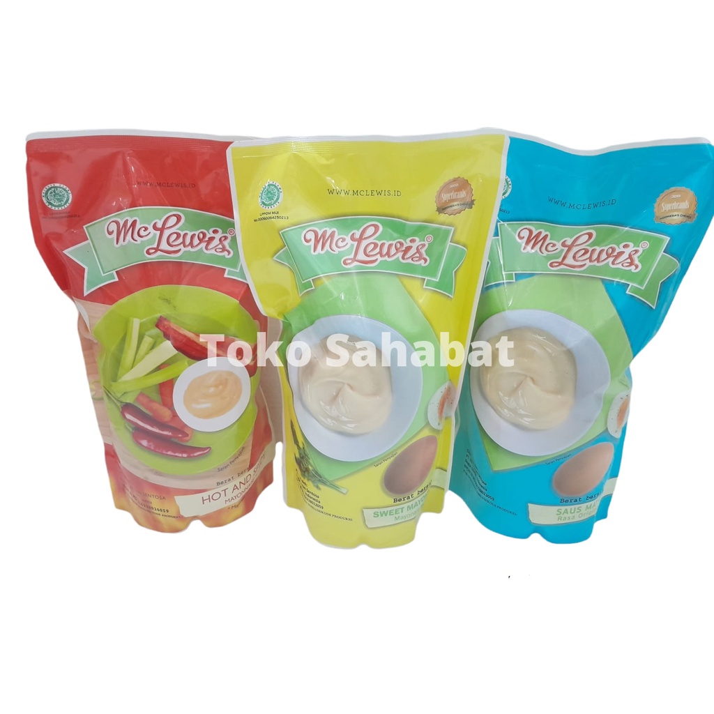 

MC LEWIS MAYONAISE 1 KG - MAYO POUCH - MAYONES ORI - SWEET MAYO - HOT & SPICY
