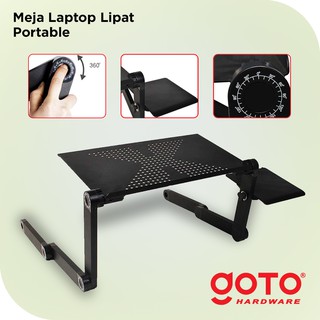  Meja  Laptop  Lipat  Portable  Stand  Aluminium  Cooler  Big  Fan  