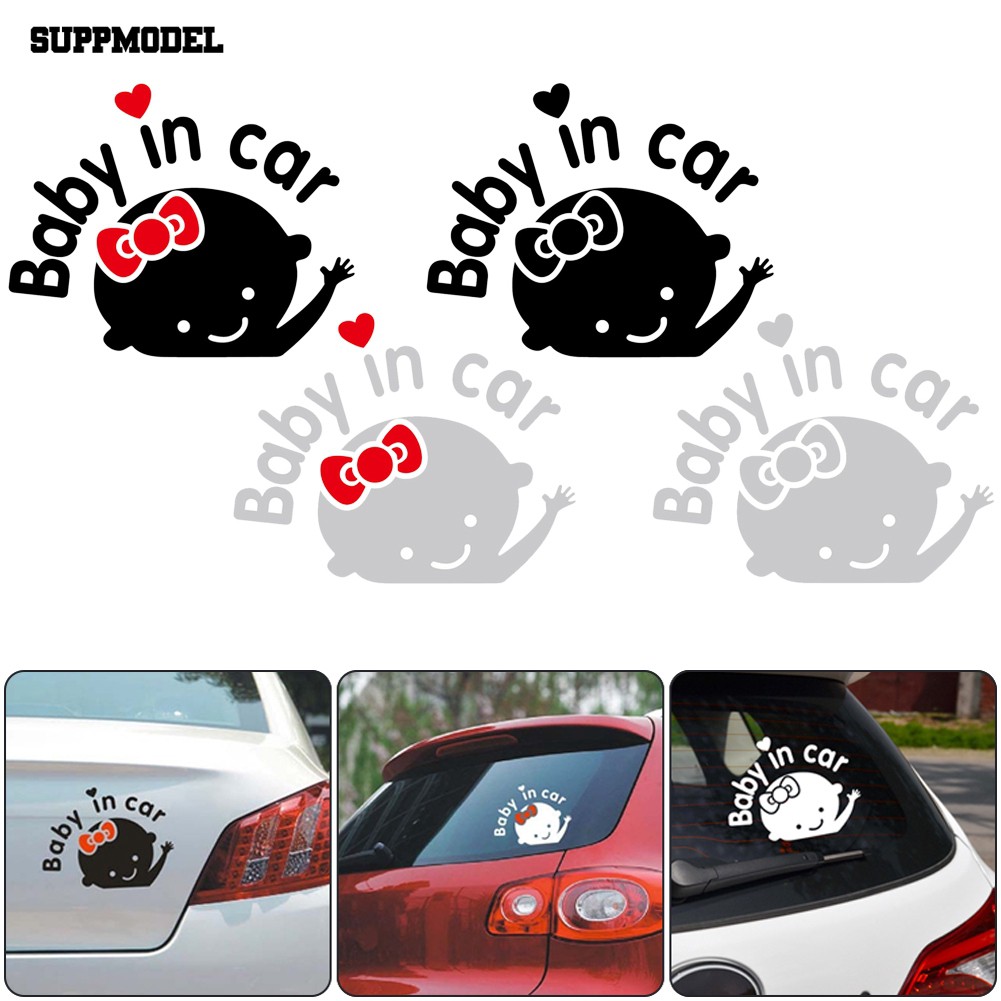 Stiker Reflektif Tulisan Baby Car untuk Dekorasi Jendela Mobil