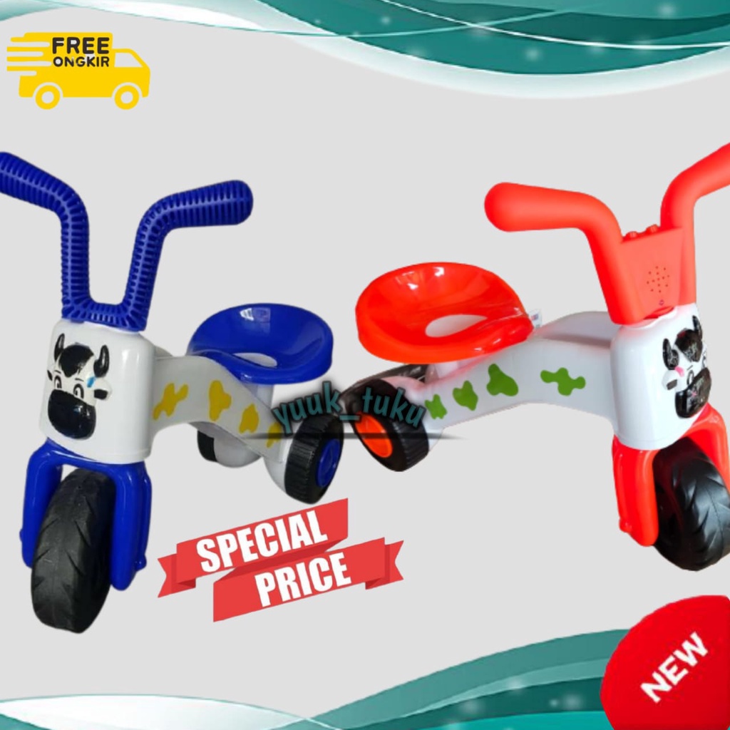 Sepeda Anak Mainan Sepeda Dorong Anak Balita Roda 3 Plastik Full Musik