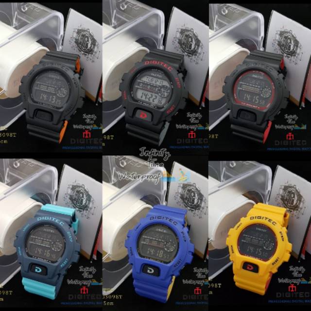 Jam Tangan Cowok Digitec DG3098T 3098 Digital Strap Rubber Kualitas Original Waterproof