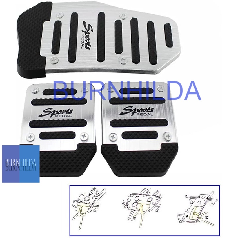 Cover Aluminium Pedal Gas Mobil | Universal Car Vehicle Non-slip Alloy Pad Pedal Aluminium Foot Treadle Cover Non-Slip Automatic Car Vehicle Auto Brake Gas Pedals Cover Set accesoris mobil motor burnhilda