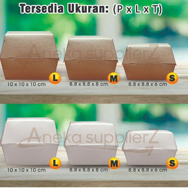 

[KODE LHGDS] Kotak Box Burger | KRAFT COKLAT - M (50 PCS)
