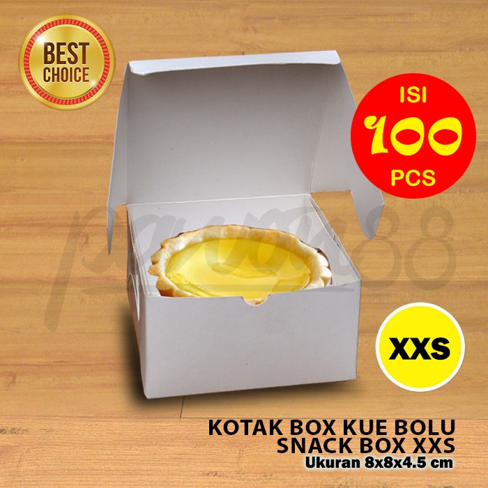 

Kotak Kue - Box Kue - Dus Kue - Snack Box - 8x8x4.5 cm- PUTIH XXS - (100 Pcs)