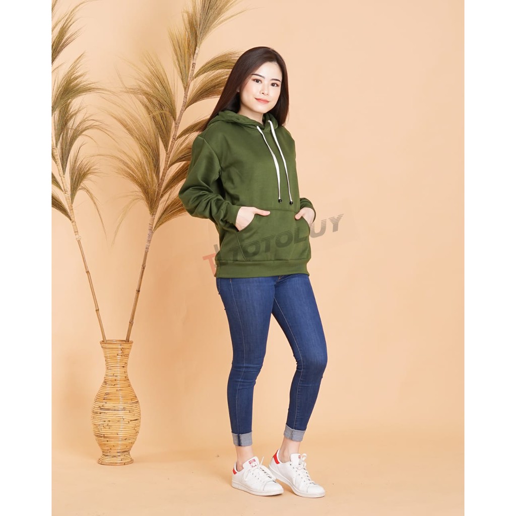 MUKZHOP - HOODIE POLOS / SWEATER POLOS / TOTOLUY / HIJAU ARMY