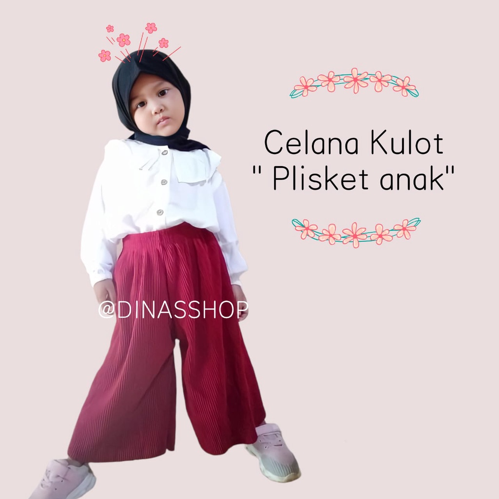 NEW ARRIVAL!! KULOT ANAK PLISKET LIDI / Celana Panjang ANAK Wanita / Fashion Anak Perempuan