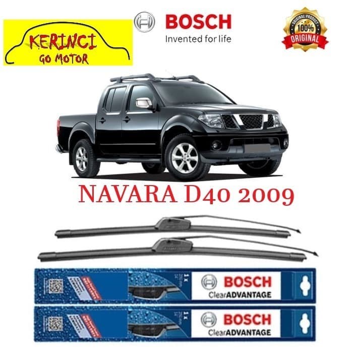 WIPER BOSCH CLEAR ADVANTAGE NISSAN NAVARA D40 2009 24&quot; &amp; 19&quot; SEPASANG