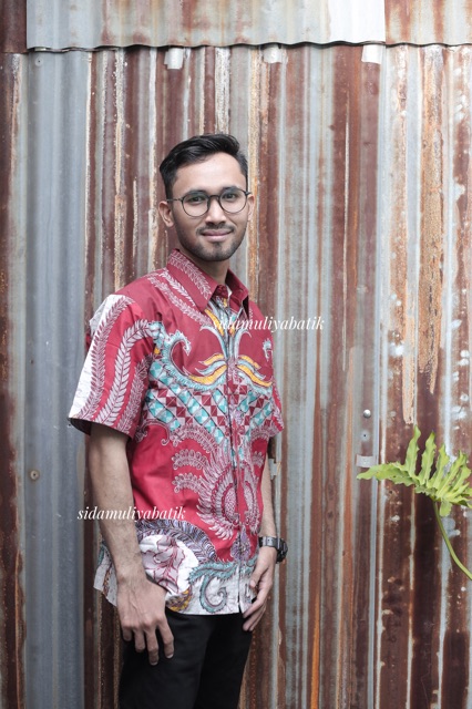 Sidamuliya Batik Tulis Kemeja pria Regular Fit Premium Pandita Lengan Pendek