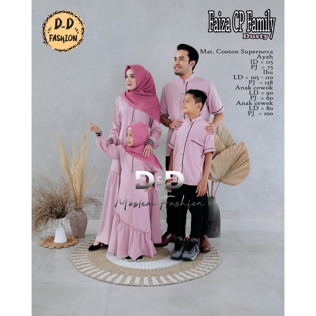 FAIZA BAJU COUPLE KELUARGA  BAJU MUSLIM SARIMBIT BAJU LEBARAN FASHION GAMIS