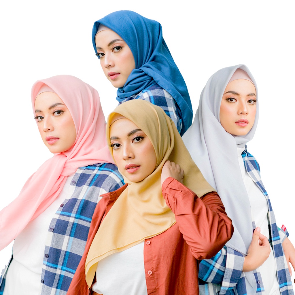 BASIC VOAL SUPERFINE BY DAUKY/HIJAB SEGIEMPAT TERBARU/JILBAB POLOS/SCARF SEGI EMPAT