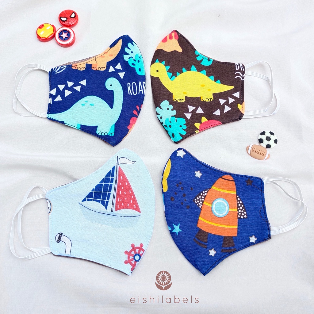 MASKER ANAK MASKER KAIN KATUN MOTIF BOY COWOK
