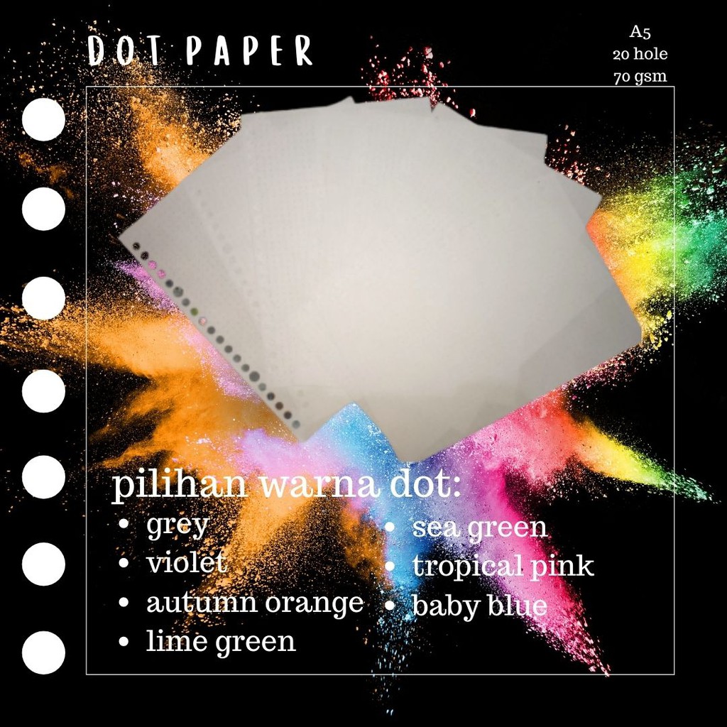 

Loose Leaf Dot A5 HVS Putih Kertas Binder