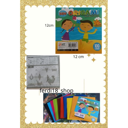 

Kertas Lipat Origami Sidu Isi 100 Lembar 12x12 /Kecil