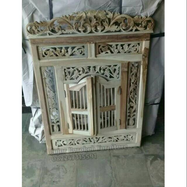 Jendela Krepyak Jati Cermin Hias Jati Ukir MENTAH Jujur Barokah Furniture Jepara