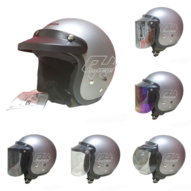 paket helm cargloss original silver doff plus kaca