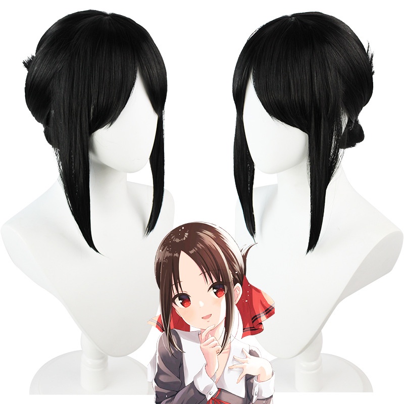 LOL-63 wig rambut palsu daily lolita cosplay love is war kaguya sama hitam