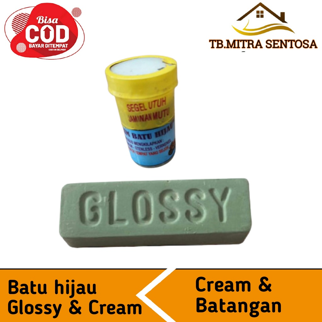 Batu hijau poles ijo batang/cream stenlis stainless aluminium