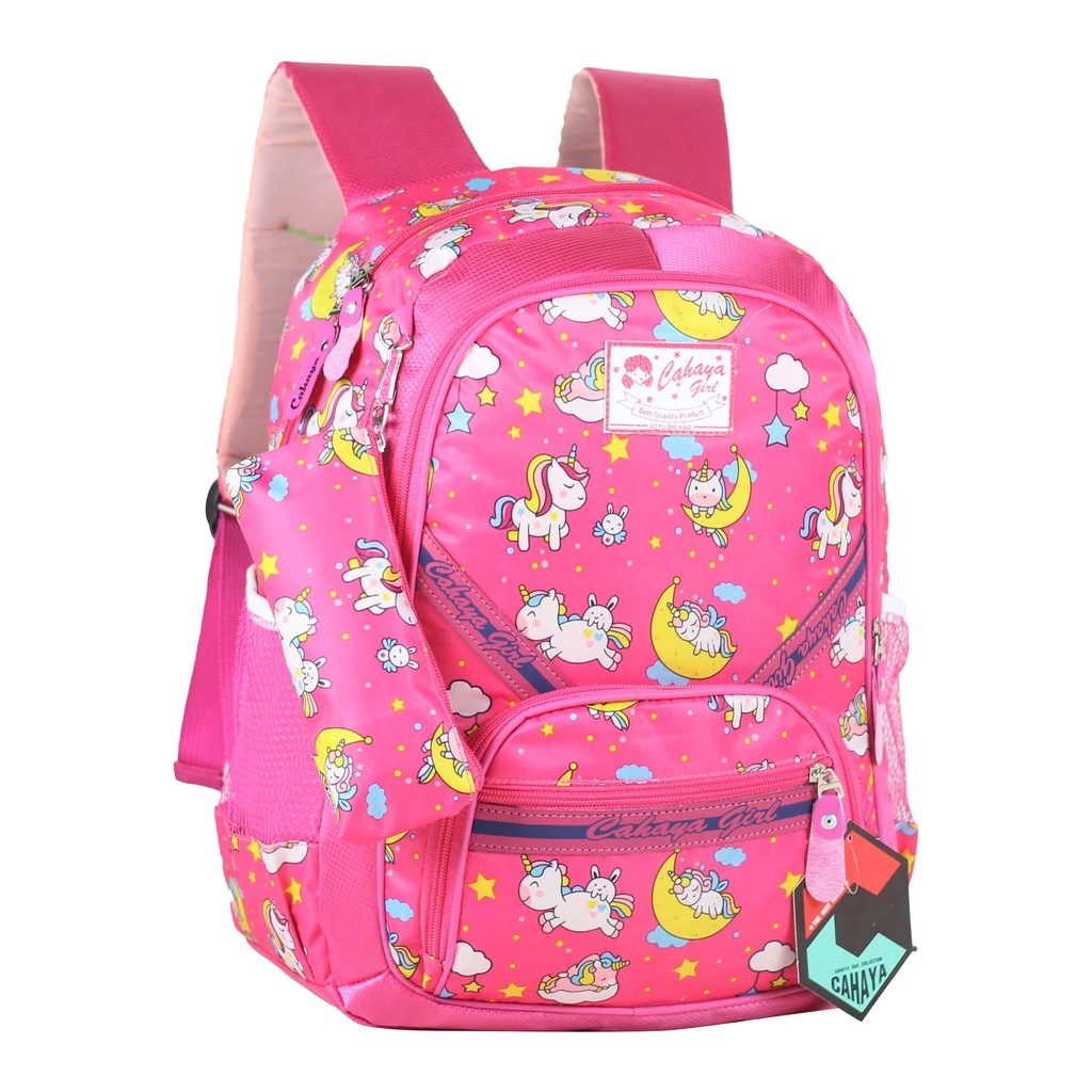 Ransel Anak Perempuan Tas Gendong Perempuan Tas Pink Unicorn Strip Tas Unicorn Anak Tas Sd Sekolah Anak