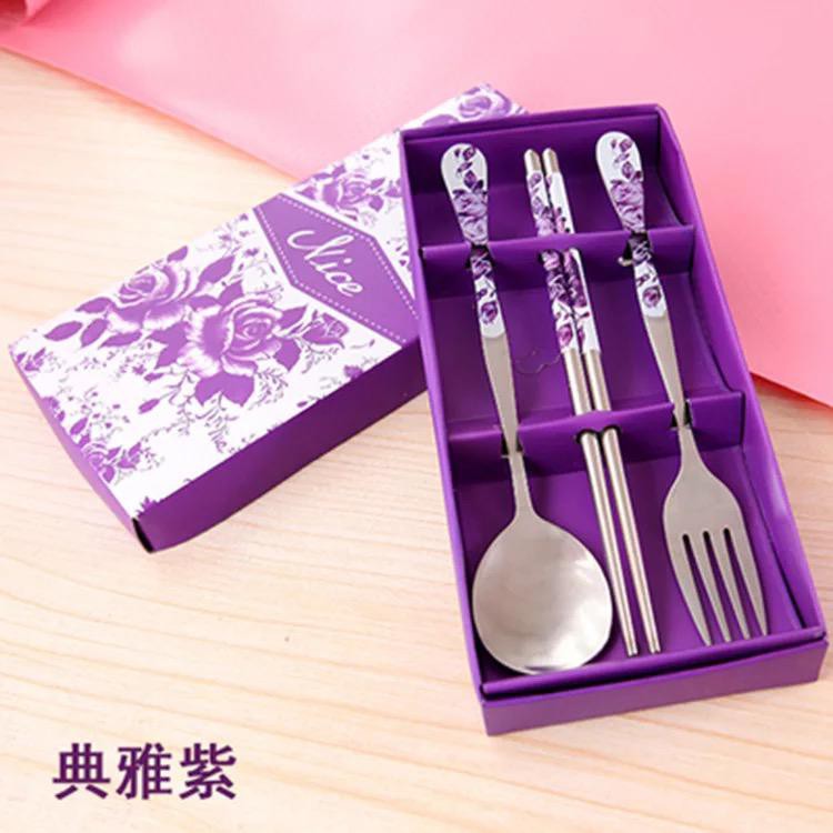 BRGUNIK Sendok Garpu Sumpit Set 3 in 1/ Alat Makan Set Stainless / Souvenir / Sendok Garpu R050