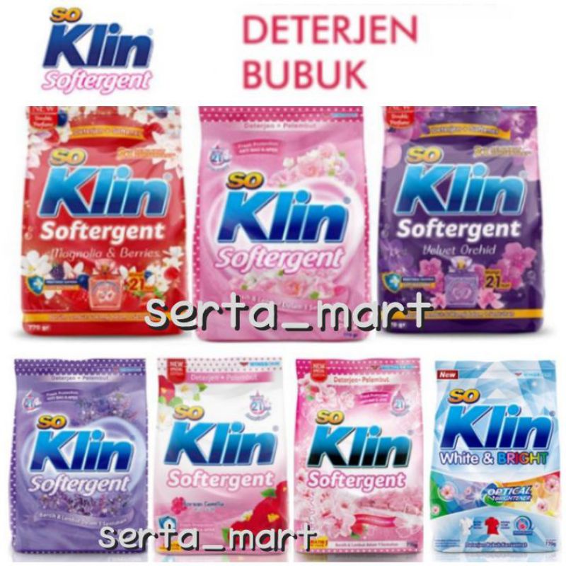 SoKlin Softergent Detergent Bubuk 770gr - So Klin Deterjen Sakura / Camellia