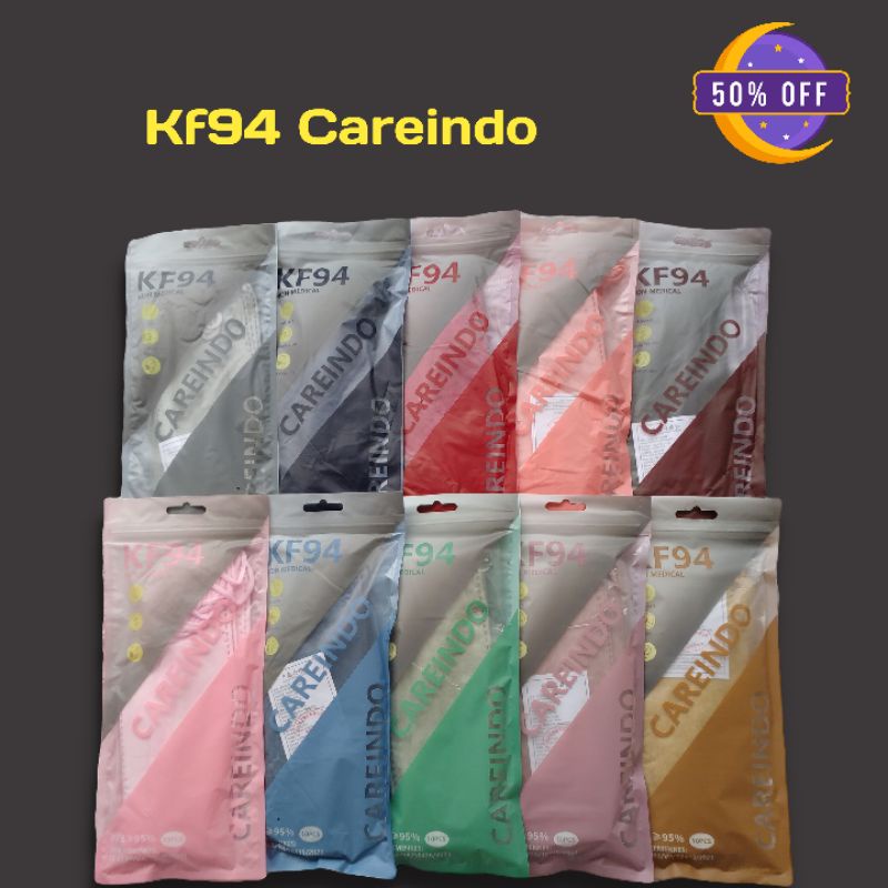 MASKER NON MEDIS KF94  CAREINDO 4ply 10 pcs