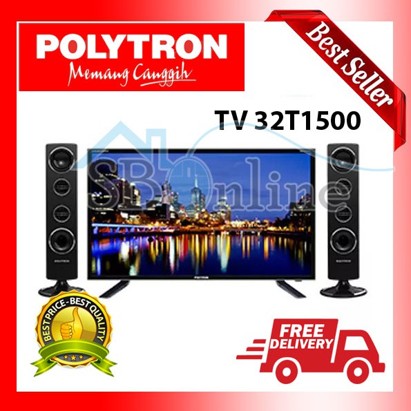 TV LED Polytron 32T1500 Plus Speaker Tower