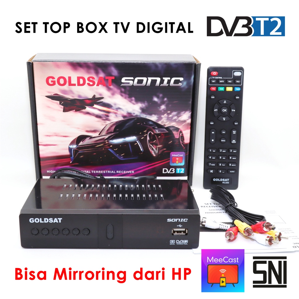 STB TV DIGITAL Set Top Box GOLDSAT SONIC DVB T2 / Receiver TV Digital Terrestrial berkualitas android tv tabung bergaransi terbaik L5J0