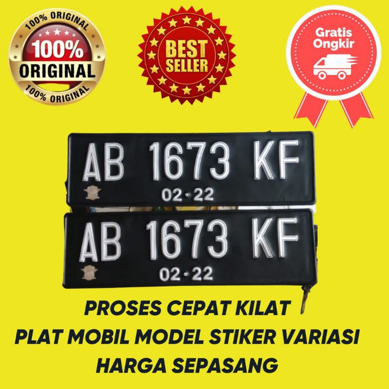 Plat nomor/ Plat Nomer mobil stiker variasi