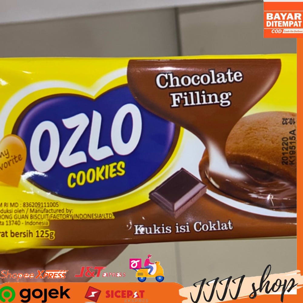 

Ozlo Cookies Chocolate Filling Biskuit Cemilan Snack Rasa Cokelat 125 gr