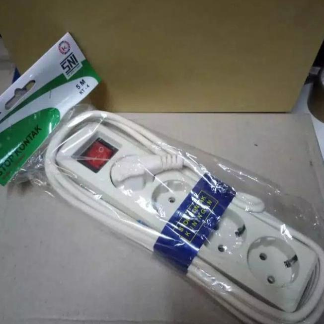 stop kontak 4 lubang kabel 5 meter stop kontak kuningan wtwi74 Berkualitas