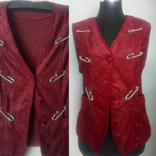 Atasan Wanita Rompi Outer Vest merah maroon