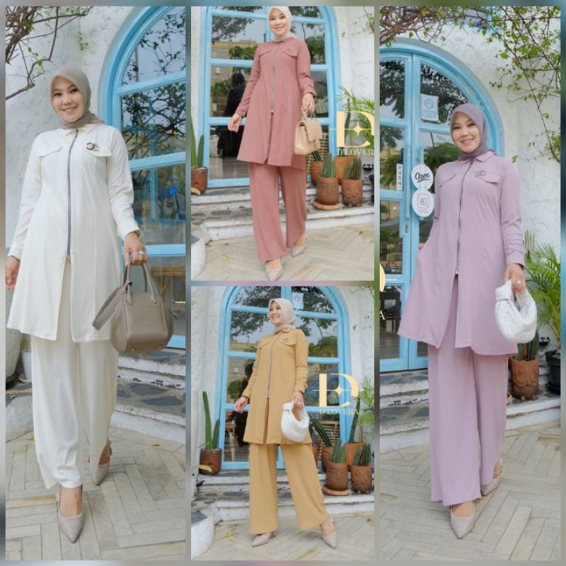 (ox8) DLOVERA JENNI/JENI ONE SET Baju set Celana Wanita Muslimah Jennie Set By D'Lovera. TZY. olshop