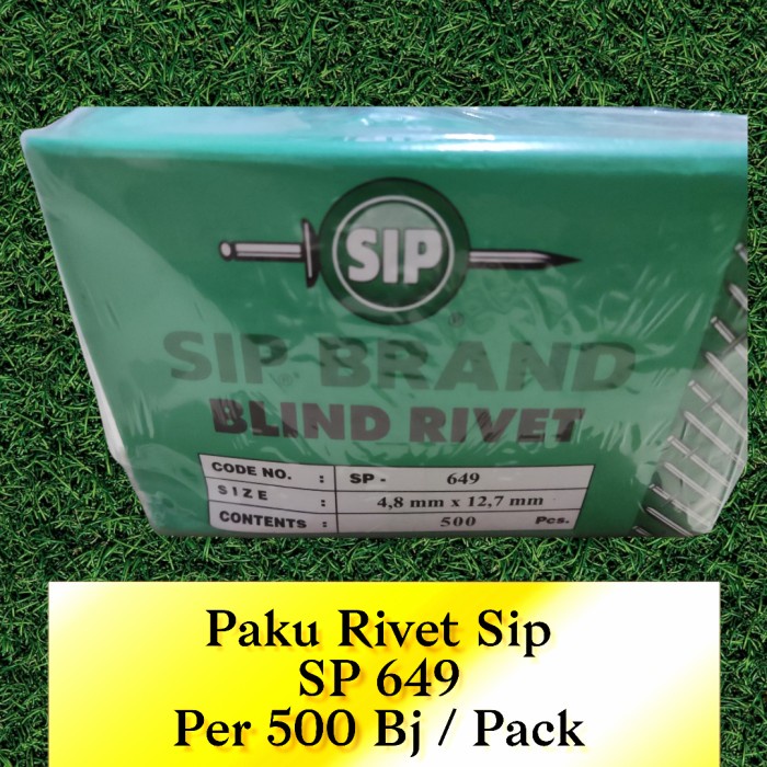 Paku Rivet Sip 649 Per Pack Tembak Rivet Isi 1000 Pcs 4,8 mm x 12,7 mm