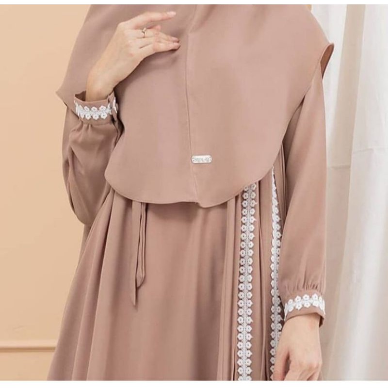 Denada syar'iterbaru | dress hijabcasual | pakaian dress khimar | pakaian wanita(DRESS+KHIMAR)2023