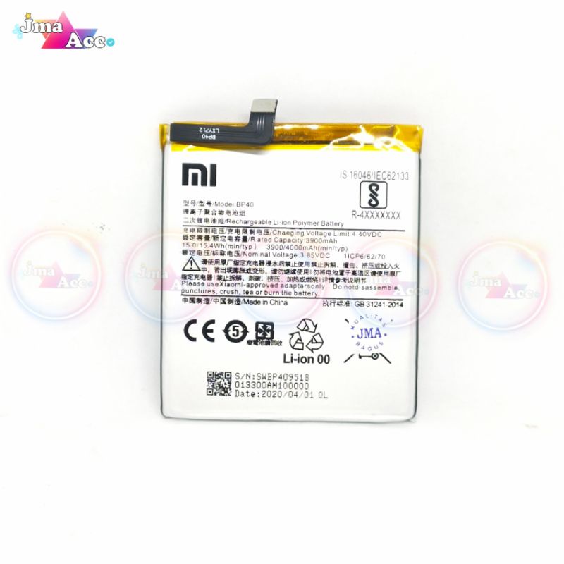 Baterai Xiaomi BP40/Redmi K20 Pro/Redmi K20/JMA