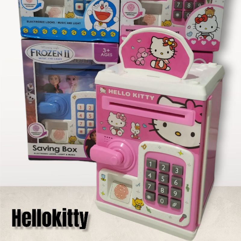 mainan edukasi mesin atm celengan menabung anak dan hobi anak-anak money safe hellokitty