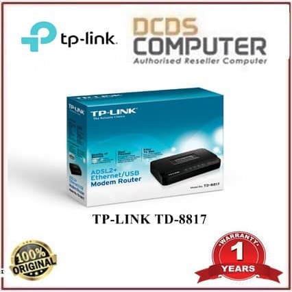 JOM0310 TP-LINK TD-8817 ADSL2+ Ethernet/USB Modem Router TL-TD-8817C