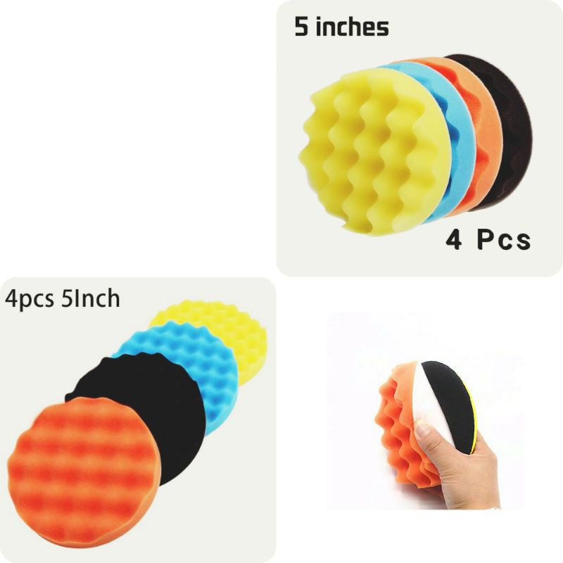 4pcs busa poles sponge pad buff 5 inch wax