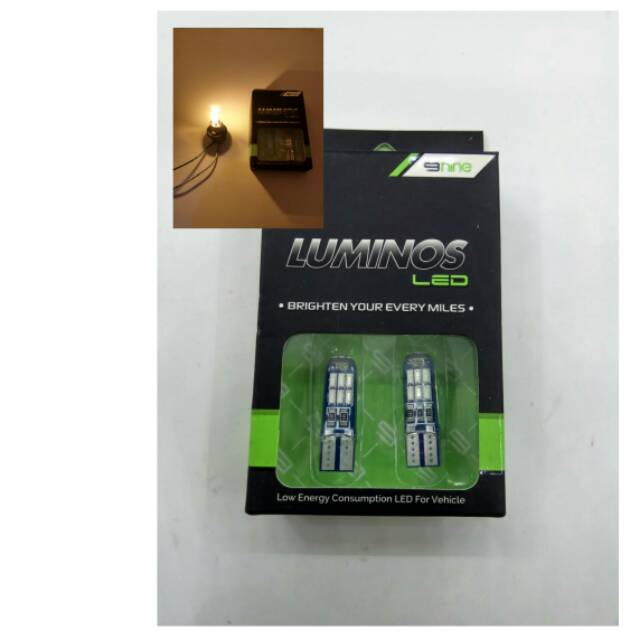 LAMPU SENJA T10 LUMINOS 15 MATA KUNING SUPER BRIGHT