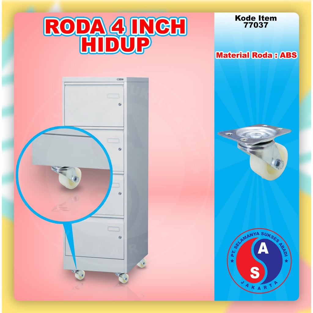 RODA NYLON PUTIH 4 INCH PUTAR 360 RODA CASTER RODA TROLLEY RODA TROLI